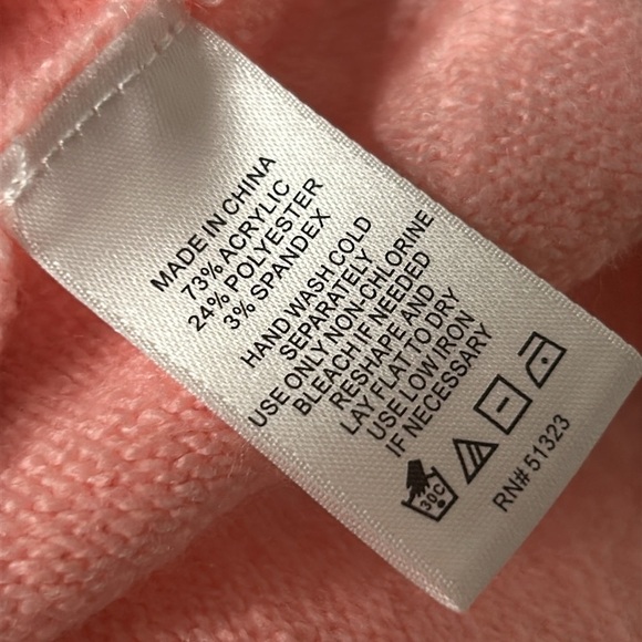 CeCe Crystal Embellished Two-Way Pink Snuggly Soft Knit Cardigan Sweater Sz XS - Picture 12 of 15